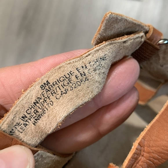 Pilcro & the Letterpress Anthropologie Brown Leather Strappie Wedge Sandals - Picture 10 of 10